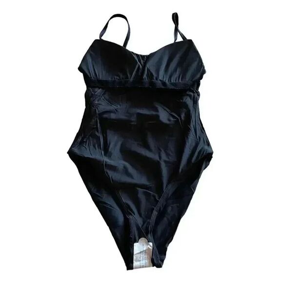 Andie Black The Riviera Adjustable Straps Belt Paddec Swimming Suit SZ M #1438 - Picture 5 of 13